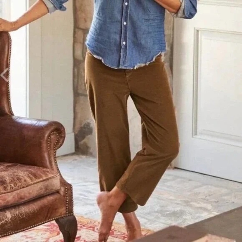 FRANK & EILEEN Sz 6 Kinsale Light Brown Chestnut Kinsale Corduroy Crop Pants 0